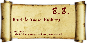 Bartánusz Bodony névjegykártya